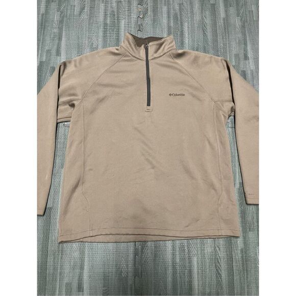 Columbia Sweatshirt Sweater Pullover 1/4 Zip Men’s Sz XL Beige Fleece - Picture 1 of 9